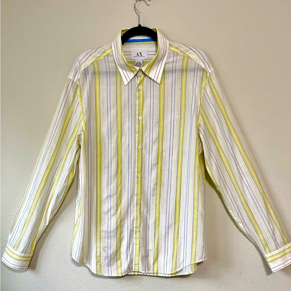 Armani Exchange men's white button down shirt | L. Great condition, no flaws.